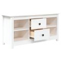 vidaXL TV skrinka biela 103x36,5x52 cm masívna borovica