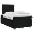 vidaXL LED boxspring posteľ s matracom Čierna 120 x 190 cm Látka