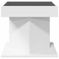 vidaXL Konferenčný stolík s LED biely 50x50x45 cm kompozitné drevo