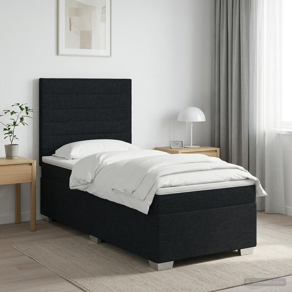 vidaXL Posteľ boxspring s matracom Čierna 80 x 200 cm Látka