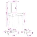 vidaXL Sada toaletného stolíka FAUSKE 2 ks Biela 76 x 50 x 143 cm