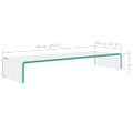 vidaXL TV stojan/stojan pod monitor z priehľadného skla, 90x30x13 cm