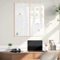 vidaXL Informačná nástenka 80 x 80 x 1.4 cm Borovicový masív Biela