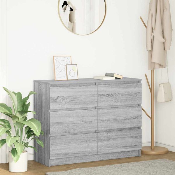 vidaXL Komoda sivý dub sonoma 100x35x76 cm kompozitné drevo