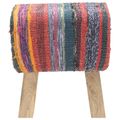 vidaXL lavička 40 x 30 x 45 cm Skutočná koža Viacfarebný
