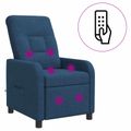 vidaXL Masážne relaxačné kreslo Modrá Látka