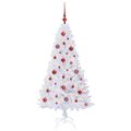 vidaXL Umelý vianočný stromček Biela 150 cm PVC a oceľ