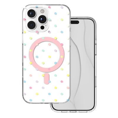 Bubble Dots Mag case for iphone 16 Pro Max 6,9" white