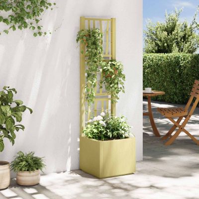 vidaXL Záhradný kvetináč s trellis Zelená 36 x 36 x 140 cm PP