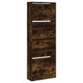 vidaXL Botník dymový dub 60x21x163,5 cm spracované drevo