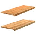 vidaXL Okenný parapet 2 ks svetlohnedá 100x40x2 cm dubový masív