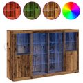 vidaXL LED komoda Staré drevo 163 x 37 x 100 cm Kompozitné drevo
