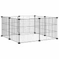 vidaXL 8-panelová klietka pre domáce zvieratá s dvierkami čierna 70x70x35 cm oceľová