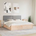 vidaXL Rám postele s čalúneným čelom Svetlosivá 200 x 200 cm