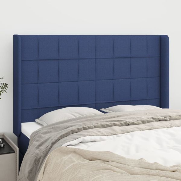 vidaXL Čelo postele so záhybmi modré147x16x118/128 cm látka