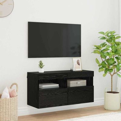 vidaXL TV nástenná skriňa Čierny dub 80 x 30 x 40 cm Kompozitné drevo