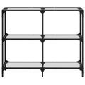 vidaXL Konzolový stolík priehľadná sklenená doska 98x30x81 cm oceľ