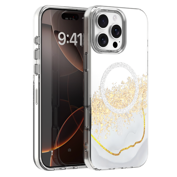 Epoxy Mag puzdro pre iPhone 16 Pro 6,3" biele