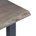 vidaXL Konzolový stolík z akáciového dreva a železa sivý 115x35x76 cm