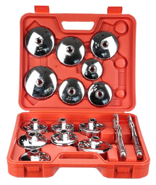 Sada kalíškových klíčů na olejové filtry MECHANIC OIL WRENCH 16, 16 ks SIXTOL