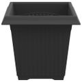 vidaXL Štvorcový črepník na kvety 24 ks Čierna 16 x 16 x 14 cm Plast