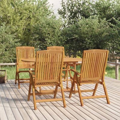 vidaXL Skladacie polohovacie stoličky 4 ks z masívneho dreva, teak