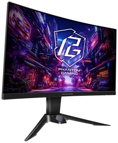 Phantom Gaming by Asrock monitor zakřivený PG27QRT2A 27"/VA/2560x1440/180Hz/300cd/m2/1ms/HDMI/DP/speaker/wifi anténa LED monitor, herní, 27", 2560×1440, 16:9, VA, 180Hz, 1ms, 300cd/m2, 1× DisplayPort, 2× HDMI, repro, cerný, en. tr. E
