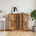 vidaXL Servírovacia skriňa Staré drevo 89 x 34,5 x 77 cm