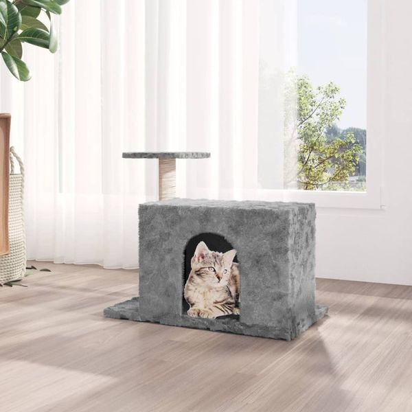 vidaXL Škrabadlo pre mačky so sisalovými stĺpikmi bledosivé 51 cm