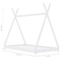vidaXL Detský posteľný rám biely 70x140 cm borovicový masív