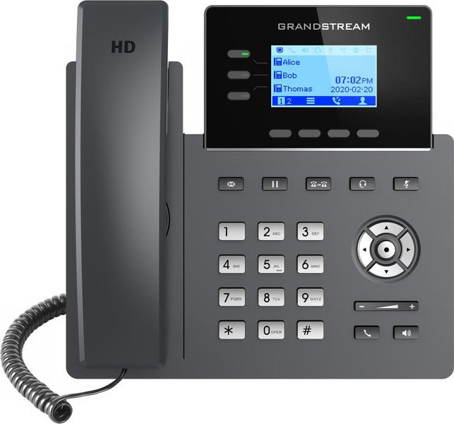 Grandstream GRP2603P SIP telefón, 2,48'' LCD podsv. displej, 6 SIP účty, 2x1Gbit port, PoE