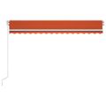 vidaXL Ručne zaťahovacia markíza s LED 450x300 cm oranžovo-hnedá