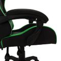 vidaXL Herná stolička s RGB LED svetlami zeleno-čierna umelá koža