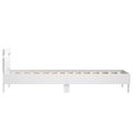 vidaXL Posteľný rám s čelom a LED svetlami biely 90x190 cm