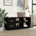 vidaXL Lavica na topánky čierna 100x34x45 cm masívna borovica