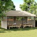 vidaXL Párty stan 292 x 580 x 315 cm Sivohnedá Oxfordská látka