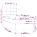 vidaXL Posteľný rám boxsping matrac a LED tmavozelený 80x200 cm zamat
