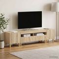 vidaXL 3-dielny LED TV stolík ARNHEM 3 ks Dub sonoma Kompozitné drevo