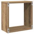 vidaXL Nástenné poličky v tvare kocky 6 ks 30x15x30cm kompozitné drevo