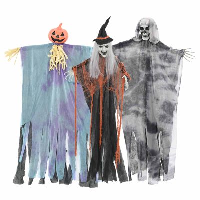 vidaXL Visiaci duch na Halloween 3 pcs Viacfarebný 61 x 97 cm