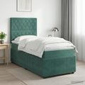 vidaXL Posteľ boxspring s matracom Tmavozelená 100 x 200 cm Zamat