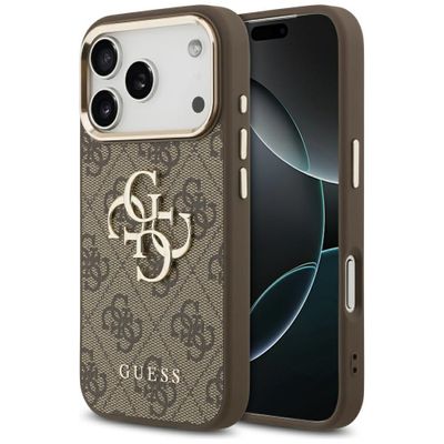 Puzdro Guess pre iPhone 17 Pro HC 4G PU S VEĽKÝM 4G CLASSIC LOGO GD hnedé
