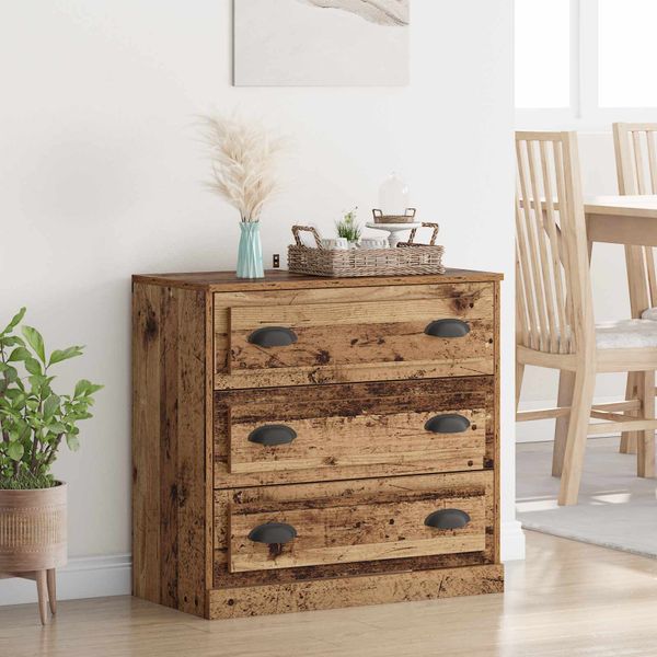 vidaXL Servírovacia skriňa so zásuvkou Staré drevo 70 x 35,5 x 67,5 cm