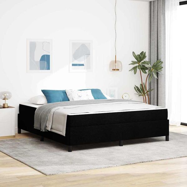 vidaXL Posteľ s pružinovým rámom Čierna 180 x 200 cm látka