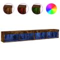 vidaXL TV skrinky s LED svetlami 2 ks dymový dub 100x30x30 cm