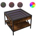 vidaXL Konferenčný stolík s nekonečnými LED dymový dub 50x50x38 cm