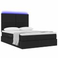 vidaXL LED úložná posteľ s matracom Čierna 140 x 190 cm Látka