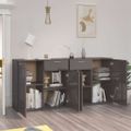 vidaXL Komoda vysokolesklá sivá 160x36x75 cm drevotrieska