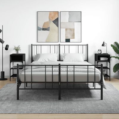 vidaXL Nočné stolíky 2 ks čierne 35x34,5x70 cm kompozitné drevo