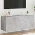 vidaXL TV nástenná skrinka s LED svetlami betónovo sivá 100x35x41 cm